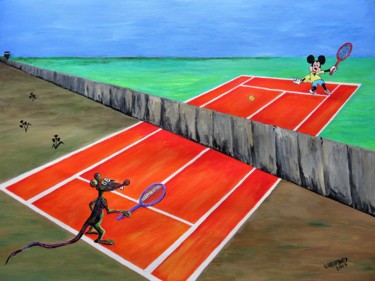 Wall and Peace Mickey Rat Tennis game