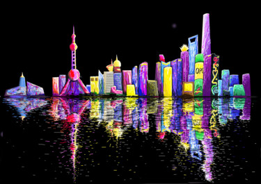Shanghai Bund Skyline digital