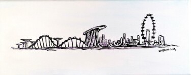 Singapore Marina Skyline Minimalism 20x50